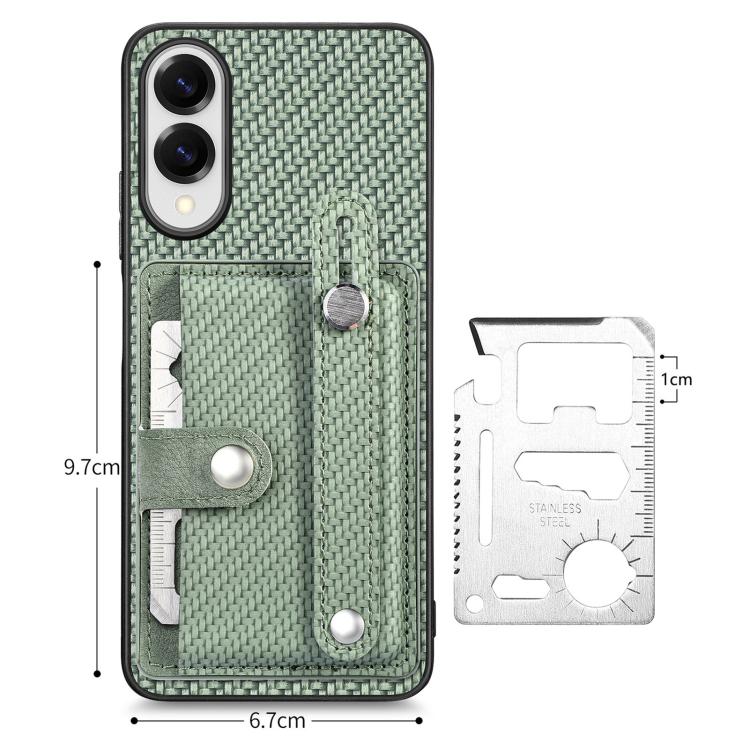 For Samsung Galaxy S25 Edge 5G Wristband Kickstand Wallet Back Phone Case with Tool Knife