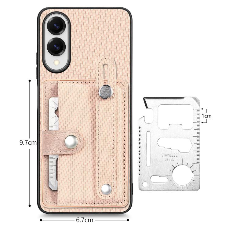 For Samsung Galaxy S25 Edge 5G Wristband Kickstand Wallet Back Phone Case with Tool Knife