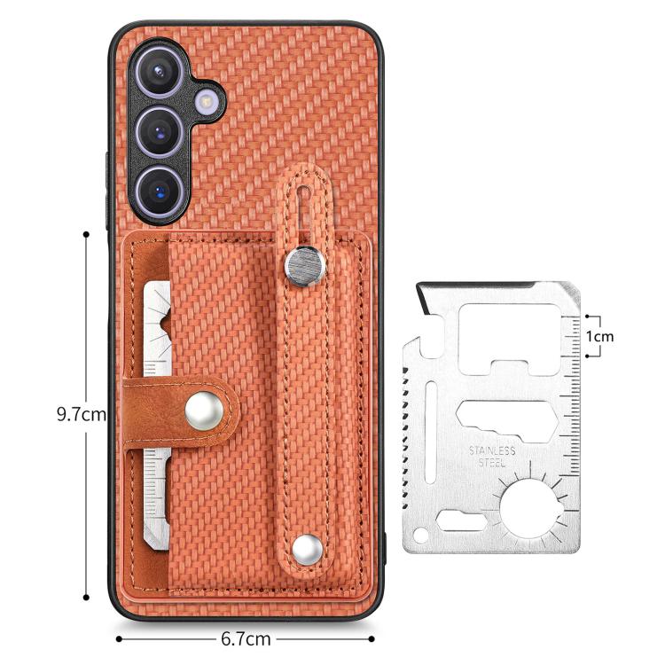 For Samsung Galaxy A57 5G Wristband Kickstand Wallet Back Phone Case with Tool Knife