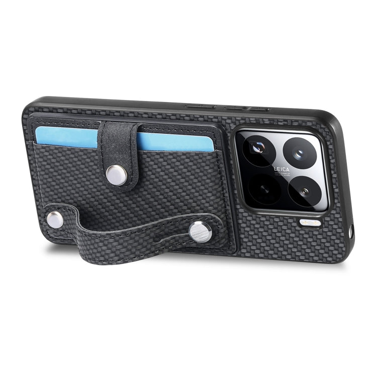 For Xiaomi 15 Wristband Kickstand Card Wallet Back Phone Case with Tool Knife