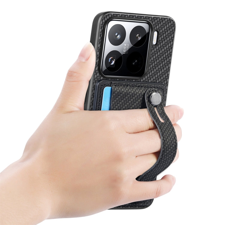 For Xiaomi 15 Wristband Kickstand Card Wallet Back Phone Case with Tool Knife