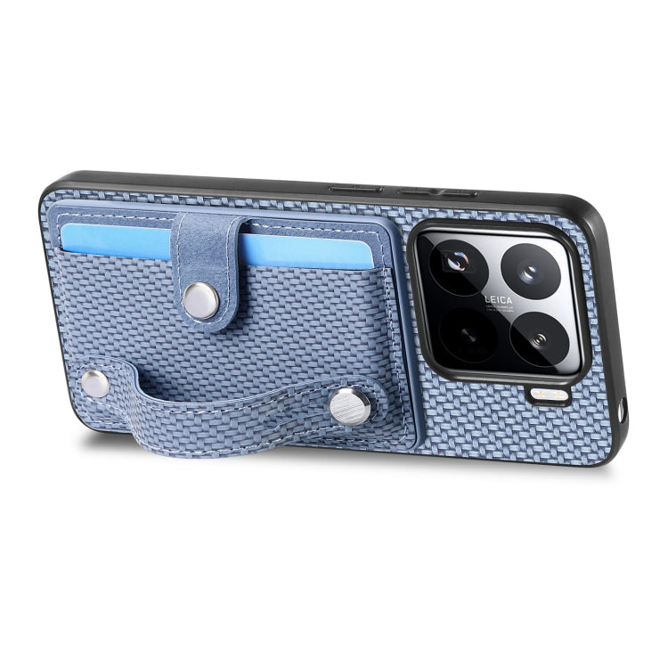 For Xiaomi 15 Wristband Kickstand Card Wallet Back Phone Case with Tool Knife