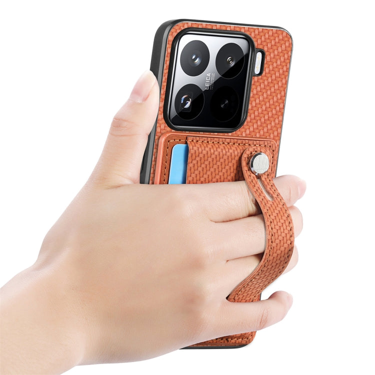 For Xiaomi 15 Wristband Kickstand Card Wallet Back Phone Case with Tool Knife