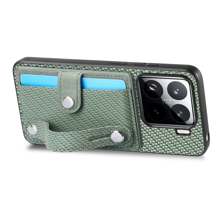 For Xiaomi 15 Wristband Kickstand Card Wallet Back Phone Case with Tool Knife