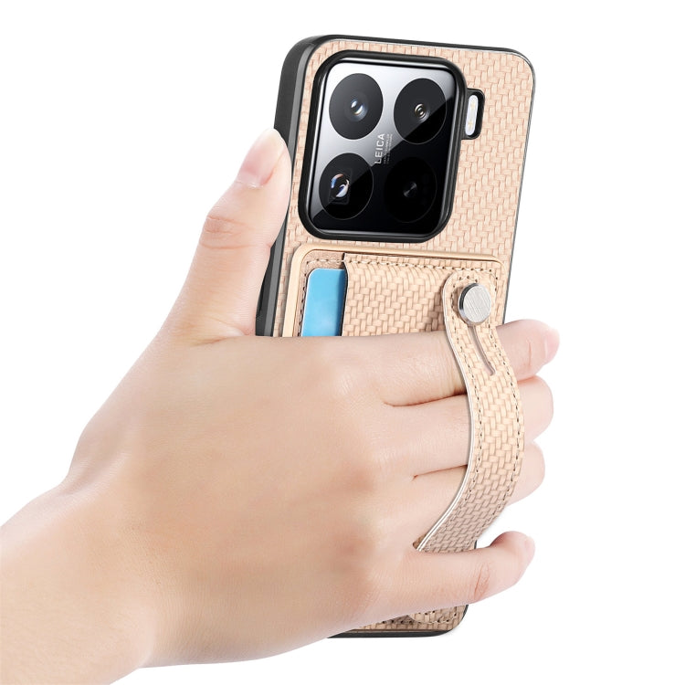 For Xiaomi 15 Wristband Kickstand Card Wallet Back Phone Case with Tool Knife