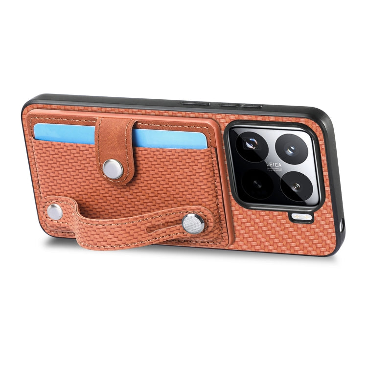 For Xiaomi 15 Pro Wristband Kickstand Card Wallet Back Phone Case with Tool Knife