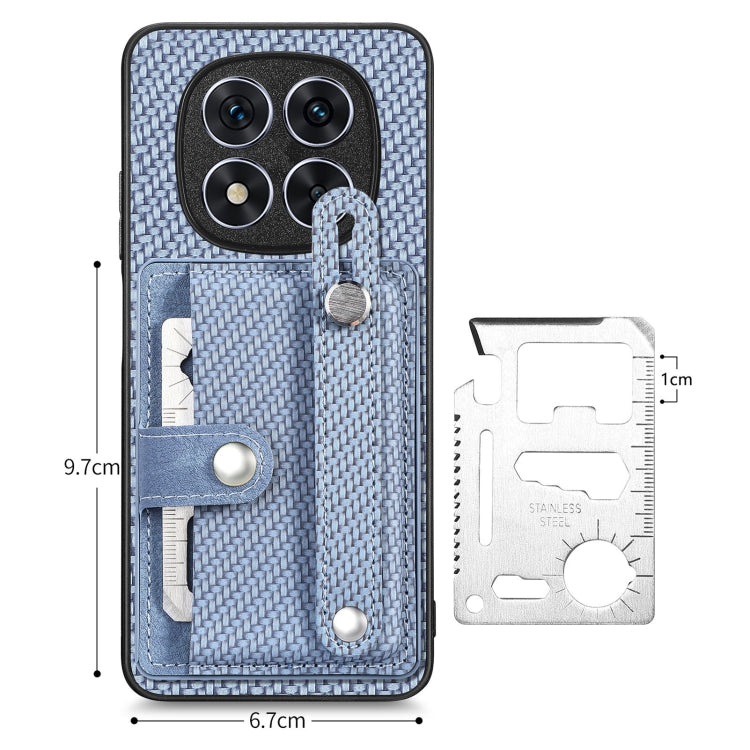 For Redmi Note 14 5G Wristband Kickstand Card Wallet Back Phone Case with Tool Knife