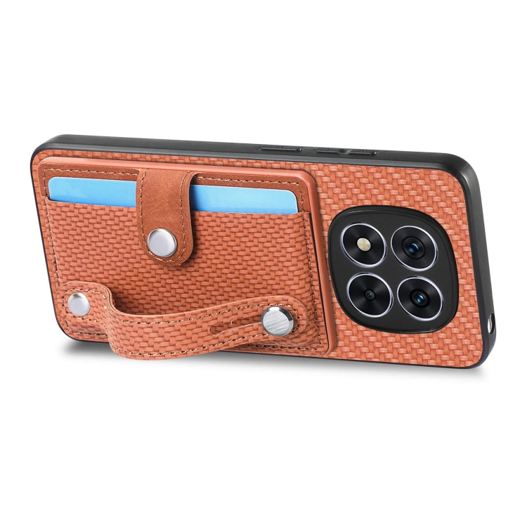 For Redmi Note 14 5G Wristband Kickstand Card Wallet Back Phone Case with Tool Knife
