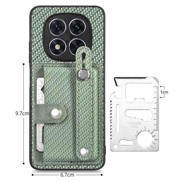For Redmi Note 14 5G Wristband Kickstand Card Wallet Back Phone Case with Tool Knife