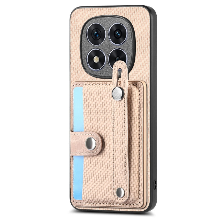 For Redmi Note 14 5G Wristband Kickstand Card Wallet Back Phone Case with Tool Knife