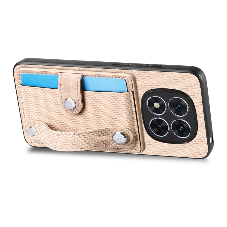 For Redmi Note 14 5G Wristband Kickstand Card Wallet Back Phone Case with Tool Knife