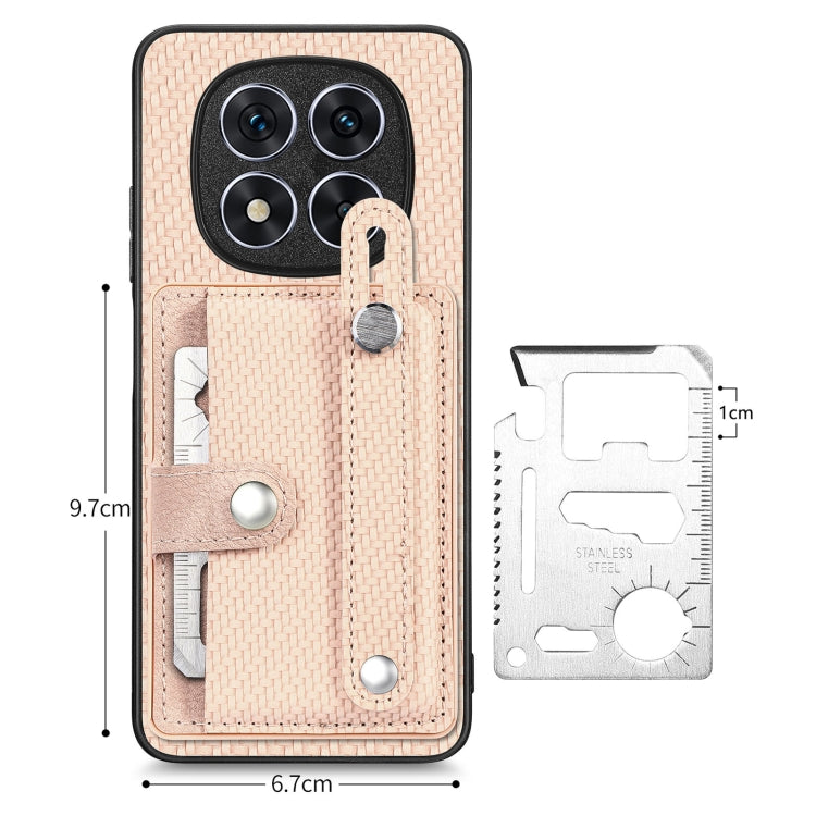 For Redmi Note 14 Pro 5G Wristband Kickstand Card Wallet Back Phone Case with Tool Knife