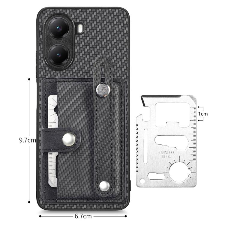 For Redmi Turbo 4 Wristband Kickstand Card Wallet Back Phone Case with Tool Knife