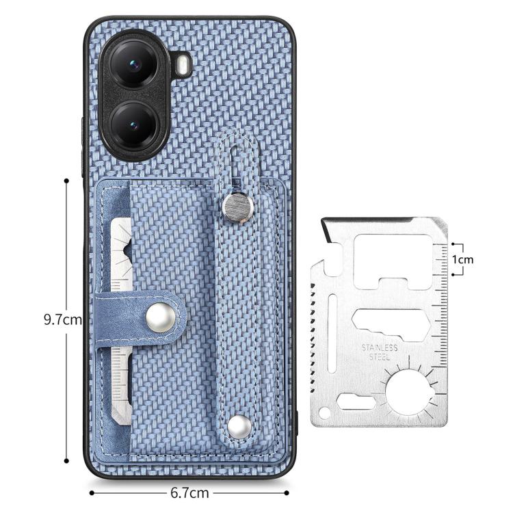 For Redmi Turbo 4 Wristband Kickstand Card Wallet Back Phone Case with Tool Knife