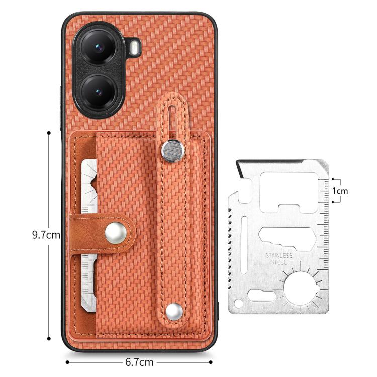For Redmi Turbo 4 Wristband Kickstand Card Wallet Back Phone Case with Tool Knife
