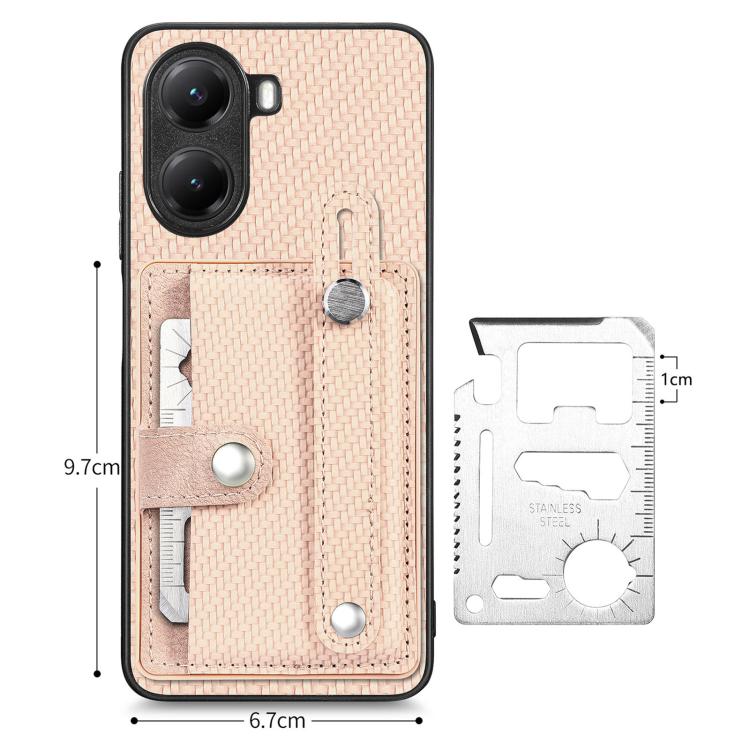 For Redmi Turbo 4 Wristband Kickstand Card Wallet Back Phone Case with Tool Knife