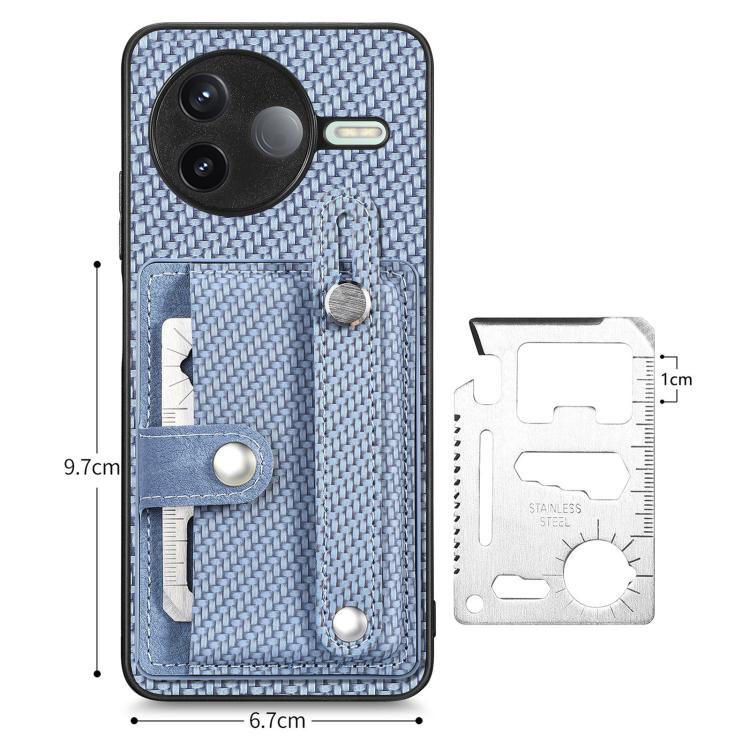 For Redmi K80 / Poco F7 Pro Wristband Kickstand Card Wallet Back Phone Case with Tool Knife