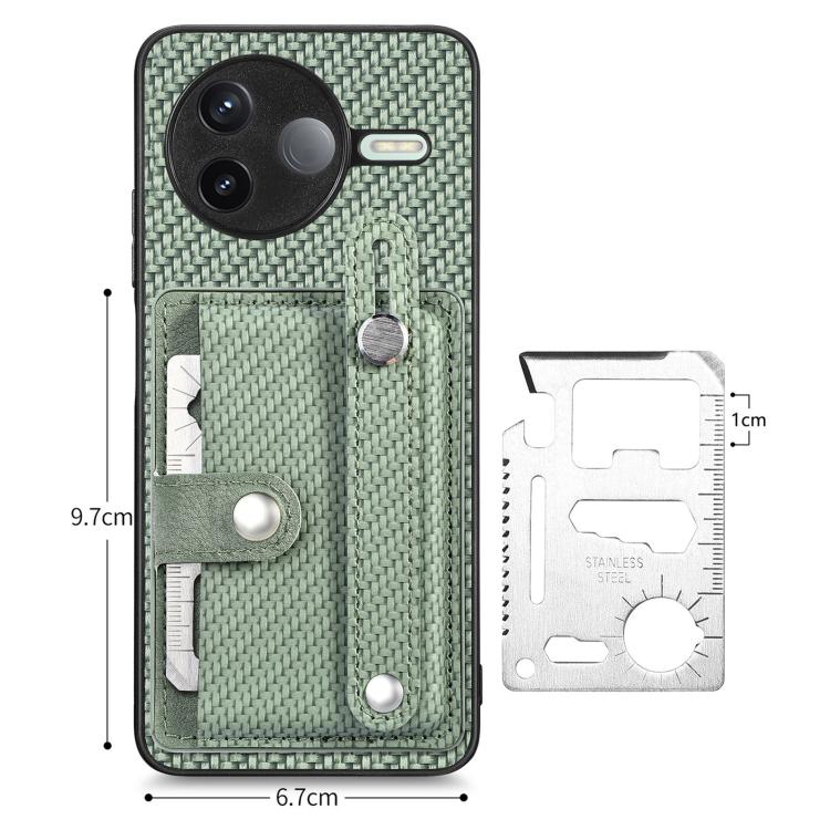For Redmi K80 / Poco F7 Pro Wristband Kickstand Card Wallet Back Phone Case with Tool Knife