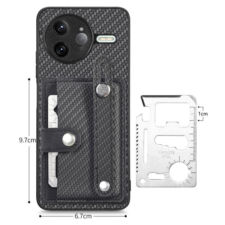 For Redmi K80 Pro / Poco F7 Ultra Wristband Kickstand Card Wallet Back Phone Case with Tool Knife