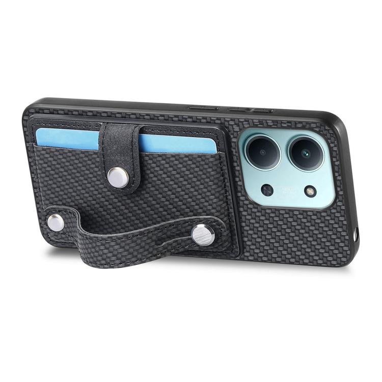For Redmi 15C 5G / 4G Global 171mm Wristband Kickstand Card Wallet Back Phone Case with Tool Knife