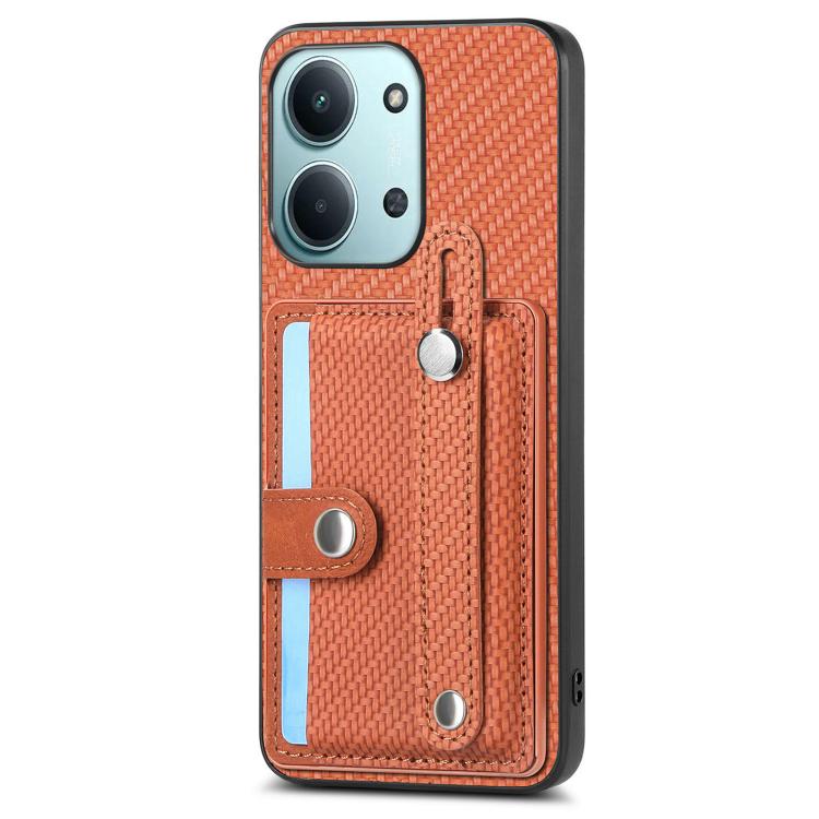 For Redmi 15C 5G / 4G Global 171mm Wristband Kickstand Card Wallet Back Phone Case with Tool Knife