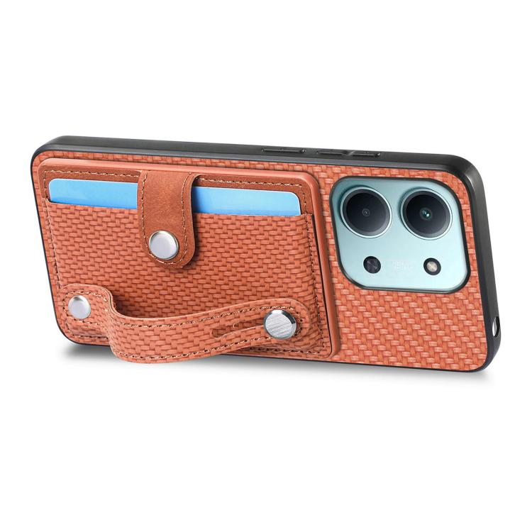 For Redmi 15C 5G / 4G Global 171mm Wristband Kickstand Card Wallet Back Phone Case with Tool Knife