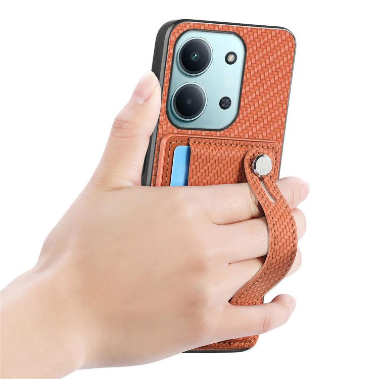 For Redmi 15C 5G / 4G Global 171mm Wristband Kickstand Card Wallet Back Phone Case with Tool Knife