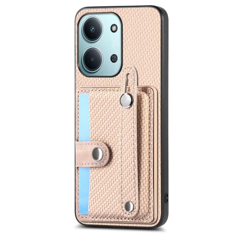 For Redmi 15C 5G / 4G Global 171mm Wristband Kickstand Card Wallet Back Phone Case with Tool Knife