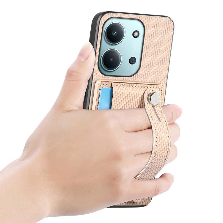 For Redmi 15C 5G / 4G Global 171mm Wristband Kickstand Card Wallet Back Phone Case with Tool Knife