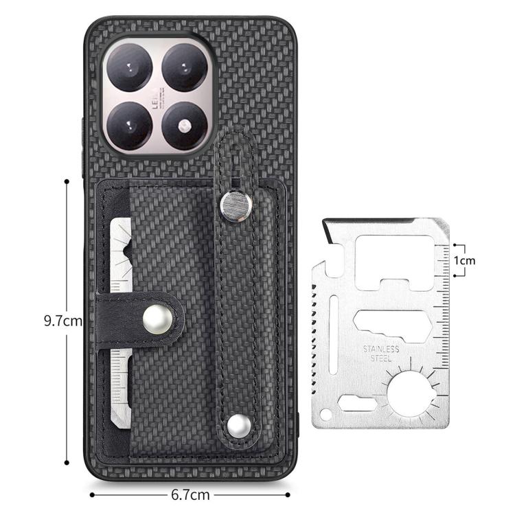 For Xiaomi 15T Wristband Kickstand Card Wallet Back Phone Case with Tool Knife