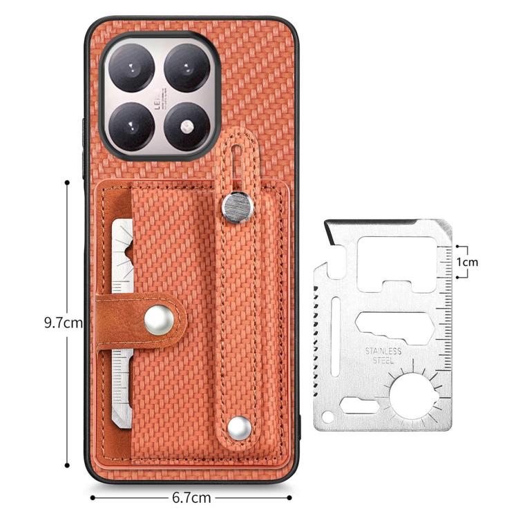 For Xiaomi 15T Wristband Kickstand Card Wallet Back Phone Case with Tool Knife
