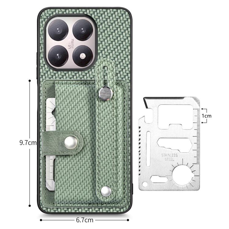 For Xiaomi 15T Wristband Kickstand Card Wallet Back Phone Case with Tool Knife