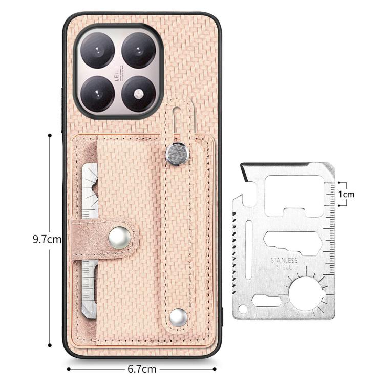 For Xiaomi 15T Wristband Kickstand Card Wallet Back Phone Case with Tool Knife