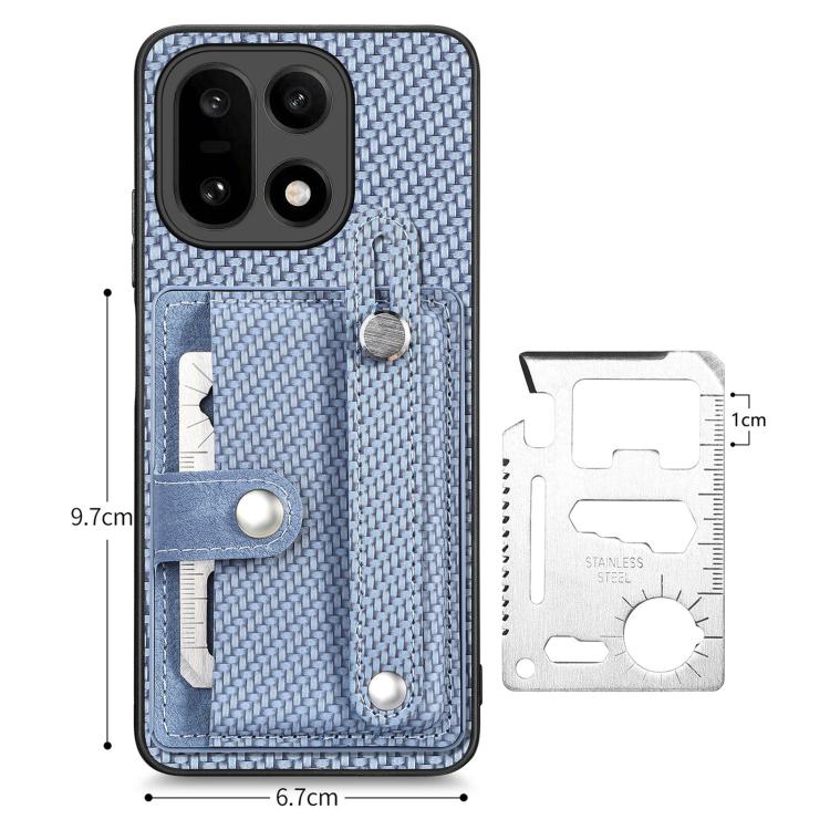 For OnePlus 15 Wristband Kickstand Wallet Back Phone Case with Tool Knife