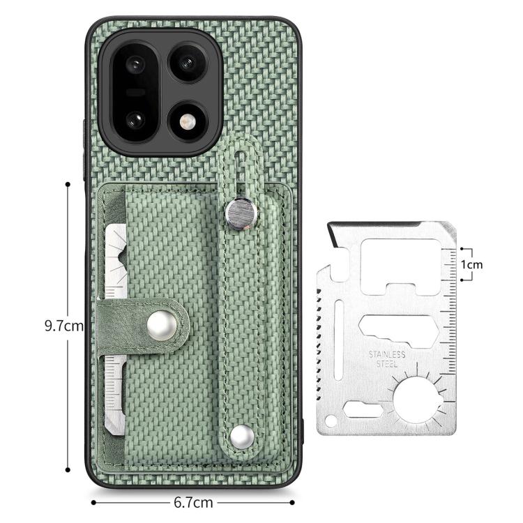 For OnePlus 15 Wristband Kickstand Wallet Back Phone Case with Tool Knife