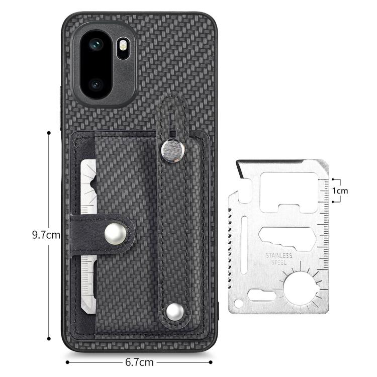 For OnePlus Ace 6 / 6T / 15R Wristband Kickstand Wallet Back Phone Case with Tool Knife