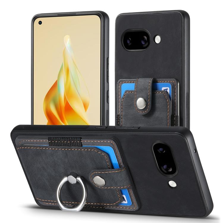 For Google Pixel 9a Retro Skin-feel Ring Card Wallet Phone Case