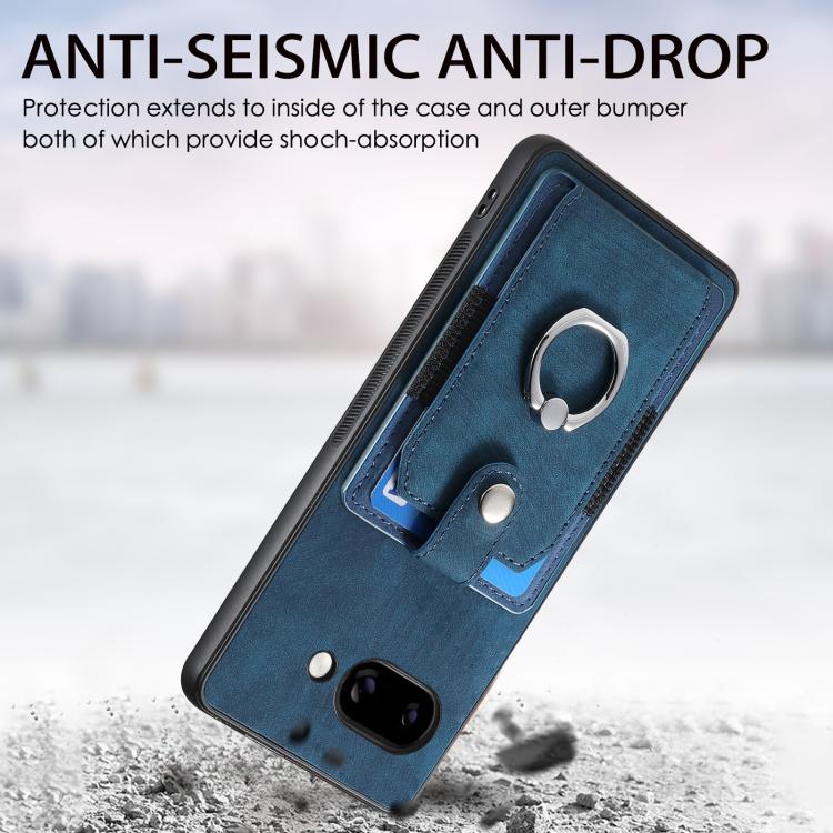 For Google Pixel 9a Retro Skin-feel Ring Card Wallet Phone Case