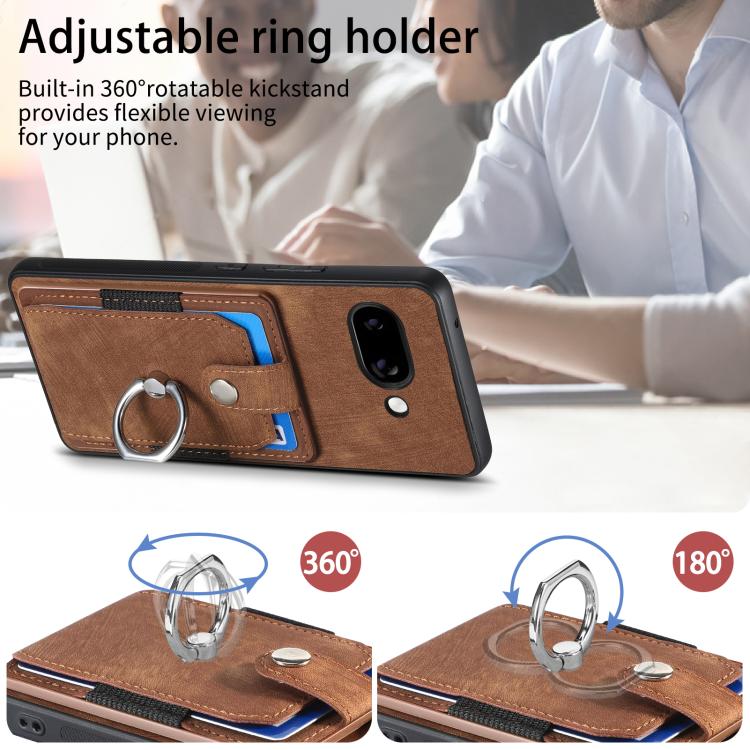 For Google Pixel 9a Retro Skin-feel Ring Card Wallet Phone Case