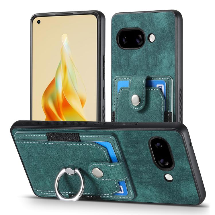 For Google Pixel 9a Retro Skin-feel Ring Card Wallet Phone Case