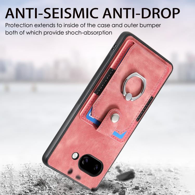 For Google Pixel 9a Retro Skin-feel Ring Card Wallet Phone Case