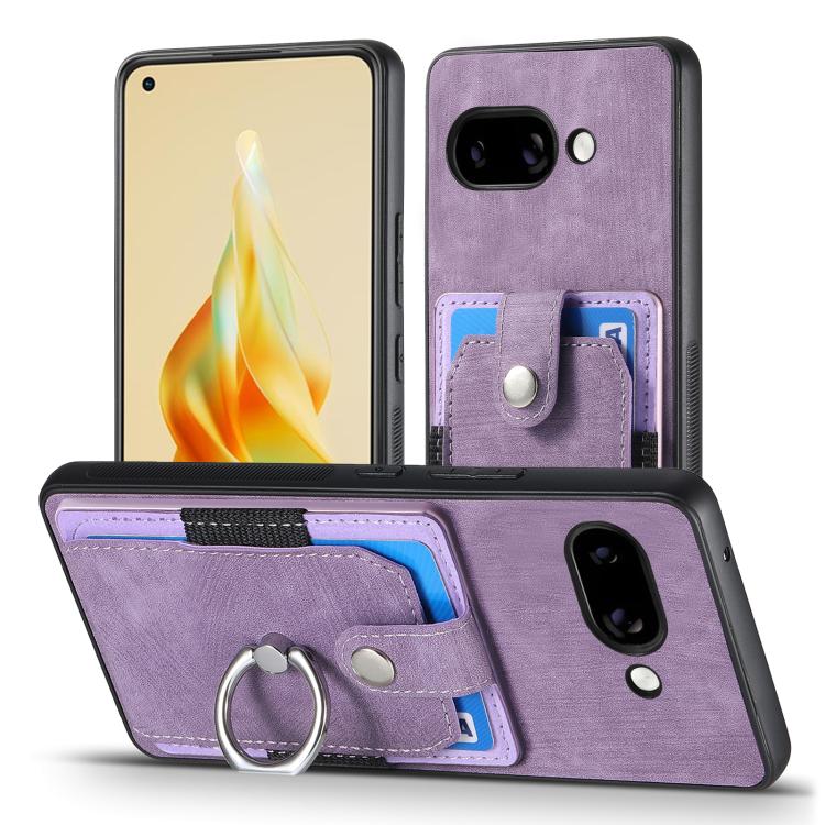 For Google Pixel 9a Retro Skin-feel Ring Card Wallet Phone Case
