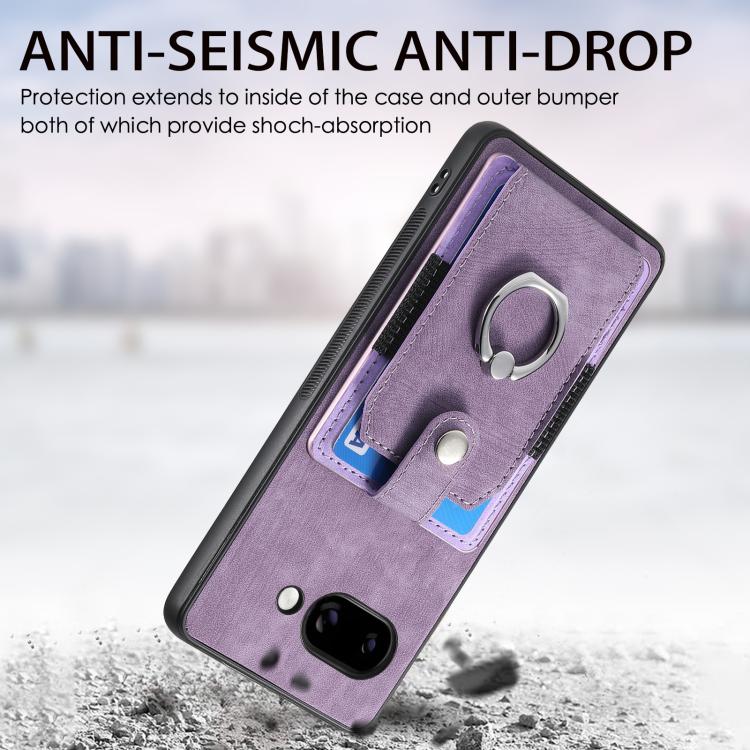 For Google Pixel 9a Retro Skin-feel Ring Card Wallet Phone Case