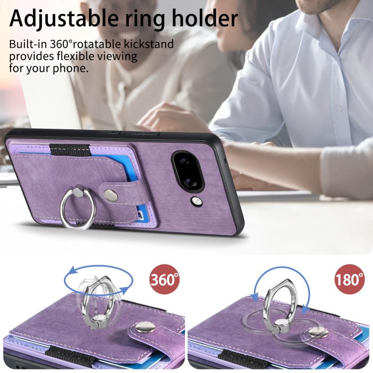 For Google Pixel 9a Retro Skin-feel Ring Card Wallet Phone Case