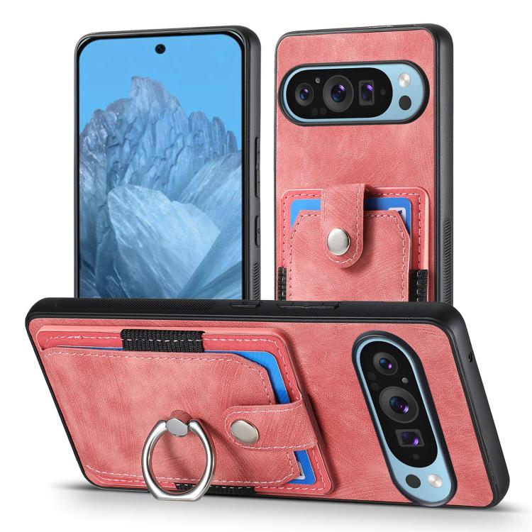 For Google Pixel 9 Pro XL Retro Skin-feel Ring Card Wallet Phone Case