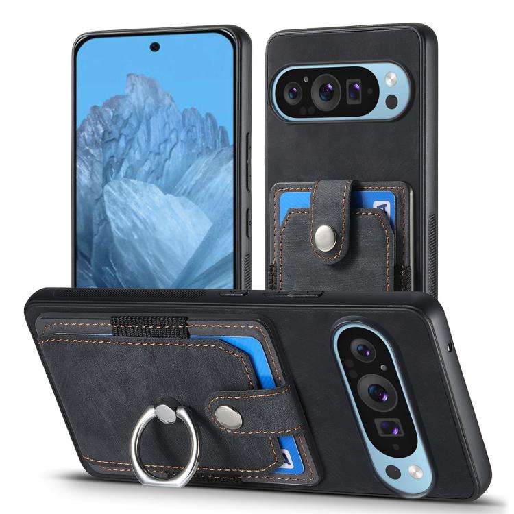 For Google Pixel 10 / 10 Pro Retro Skin-feel Ring Card Wallet Phone Case
