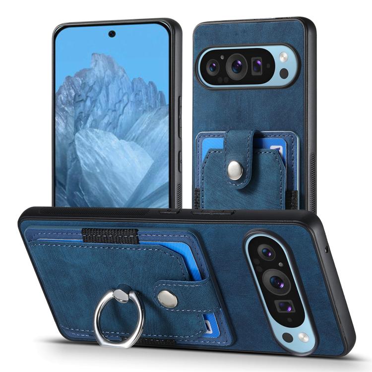 For Google Pixel 10 / 10 Pro Retro Skin-feel Ring Card Wallet Phone Case