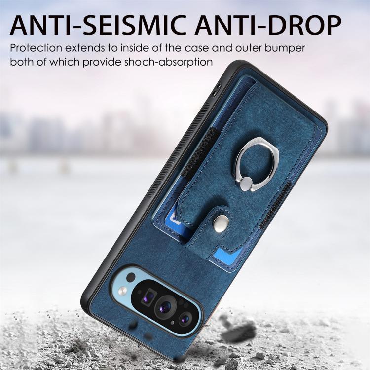 For Google Pixel 10 / 10 Pro Retro Skin-feel Ring Card Wallet Phone Case
