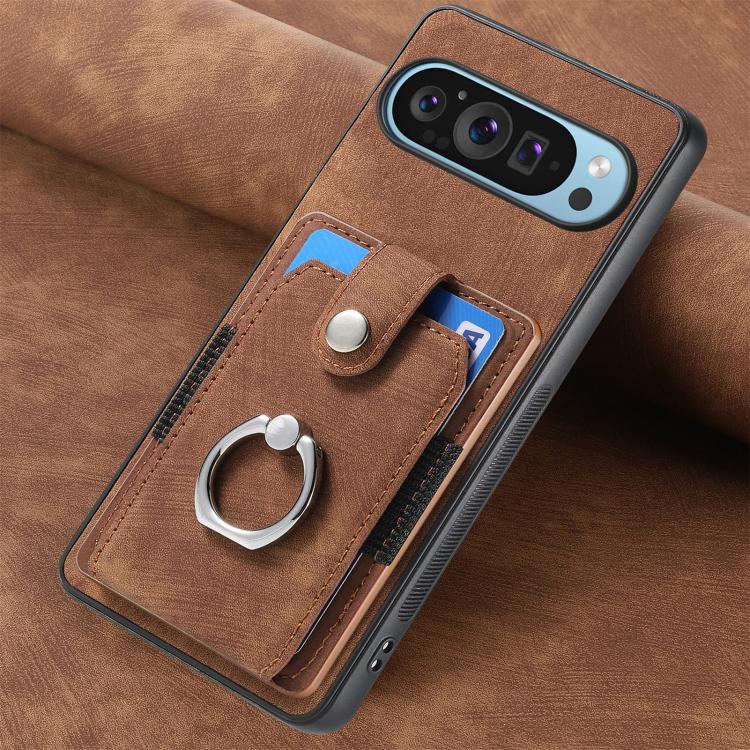 For Google Pixel 10 / 10 Pro Retro Skin-feel Ring Card Wallet Phone Case