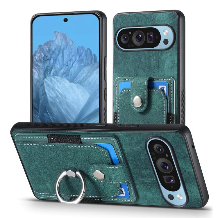 For Google Pixel 10 / 10 Pro Retro Skin-feel Ring Card Wallet Phone Case